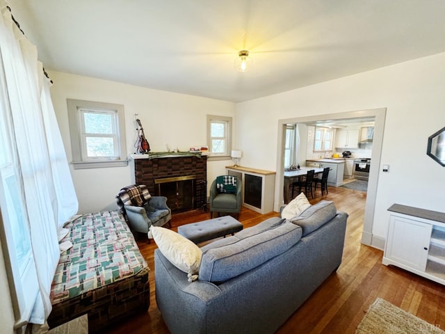 1119 Peaks St, Bedford, VA 24523 - living area with a fireplace and wood finished floors