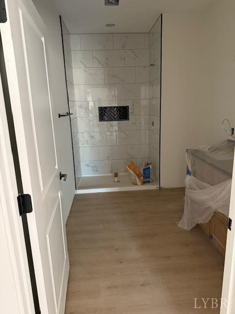 2116 Lime Plant Rd, Appomattox, VA 24522 - bathroom with wood finished floors and tiled shower