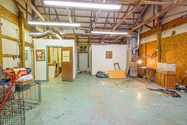 3510 Bear Creek Rd, Rustburg, VA 24588 - miscellaneous room with a garage and unfinished concrete flooring