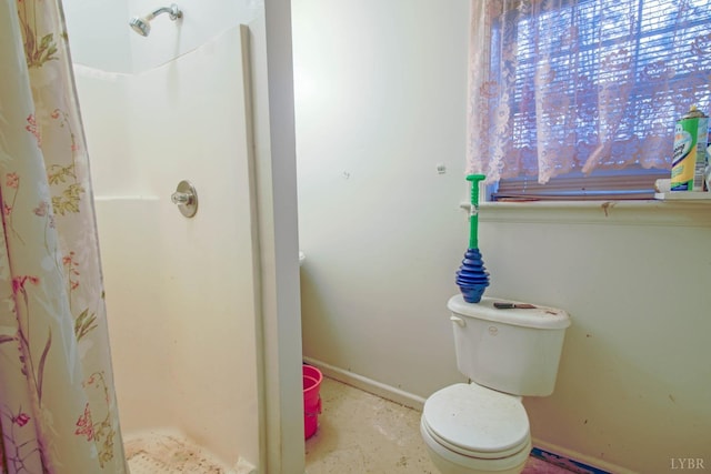 3510 Bear Creek Rd, Rustburg, VA 24588 - full bath with toilet, baseboards, and a shower stall