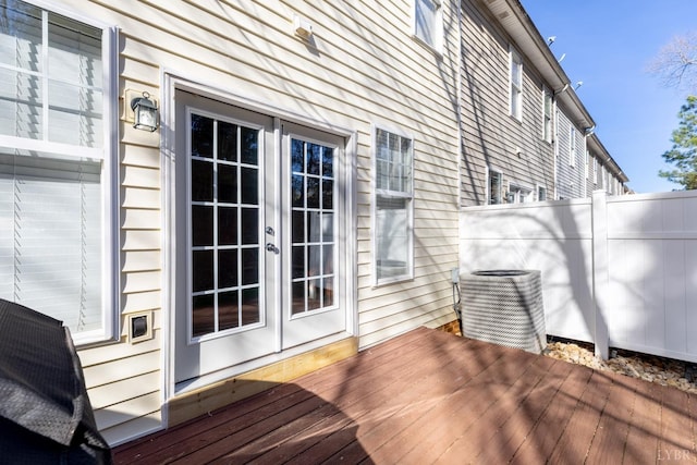 3008 Hill St Unit 306, Lynchburg, VA 24501 - wooden terrace featuring central AC and french doors