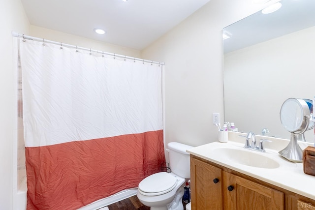 3008 Hill St Unit 306, Lynchburg, VA 24501 - full bathroom with toilet, vanity, shower / tub combo, and wood finished floors