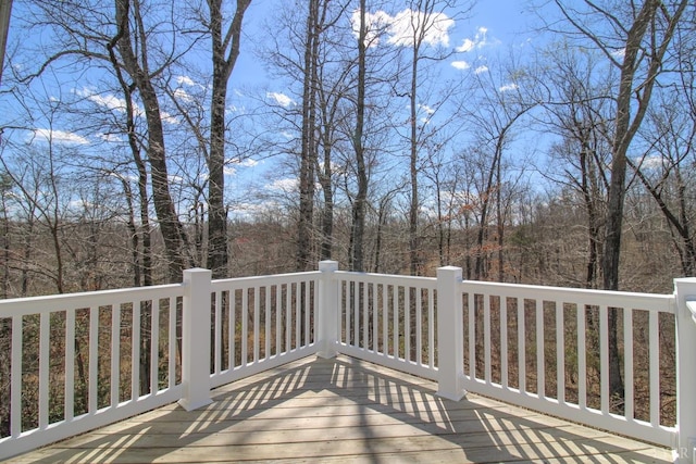 268 Oak Spring Ln, Madison Heights, VA 24572 - wooden terrace with a view of trees