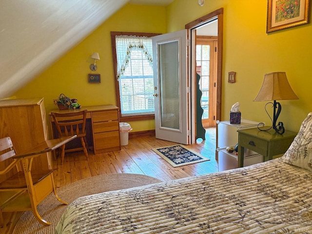 1228 Rosser Mill Rd, Pamplin, VA 23958 - bedroom with hardwood / wood-style flooring and vaulted ceiling