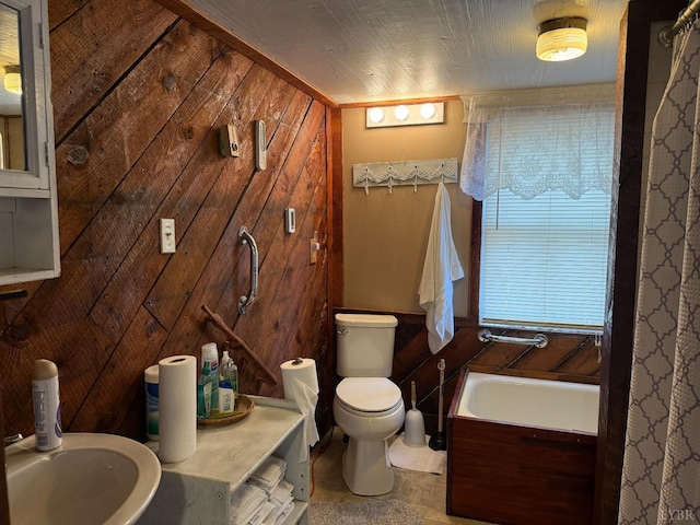 1228 Rosser Mill Rd, Pamplin, VA 23958 - full bath with wood walls and a garden tub