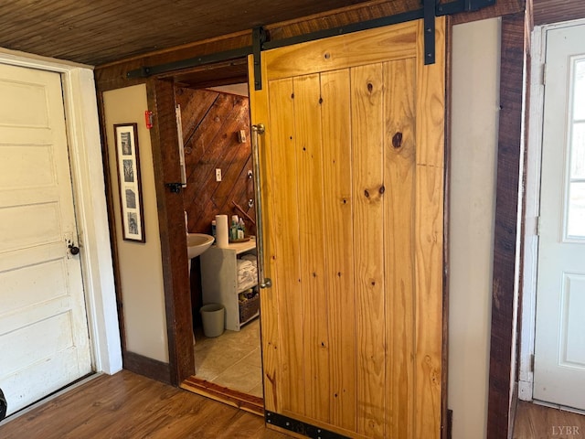 1228 Rosser Mill Rd, Pamplin, VA 23958 - detailed view of a barn door and wood finished floors