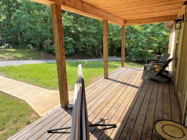 700 Cloudcroft Dr, Monroe, VA 24574 - wooden terrace with a yard