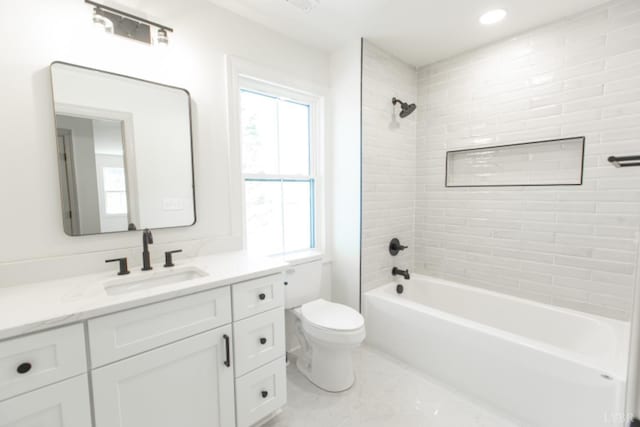 271 Riverside Dr, Lynchburg, VA 24503 - full bathroom with vanity, shower / washtub combination, and recessed lighting