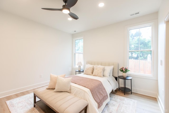 271 Riverside Dr, Lynchburg, VA 24503 - bedroom featuring light wood-style floors, recessed lighting, and ceiling fan