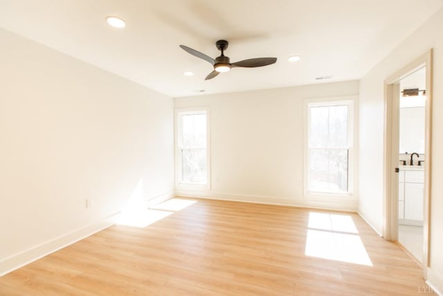271 Riverside Dr, Lynchburg, VA 24503 - spare room featuring plenty of natural light, light wood-style flooring, ceiling fan, and recessed lighting