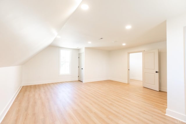271 Riverside Dr, Lynchburg, VA 24503 - additional living space featuring light wood-type flooring, recessed lighting, and vaulted ceiling