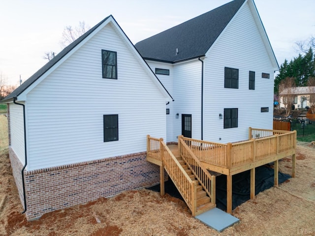 271 Riverside Dr, Lynchburg, VA 24503 - rear view of property with a wooden deck and stairs