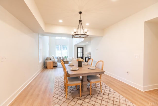 271 Riverside Dr, Lynchburg, VA 24503 - dining area with light wood-type flooring, recessed lighting, and a chandelier