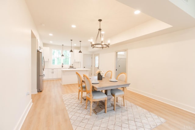 271 Riverside Dr, Lynchburg, VA 24503 - dining room featuring light wood-type flooring, a chandelier, and recessed lighting