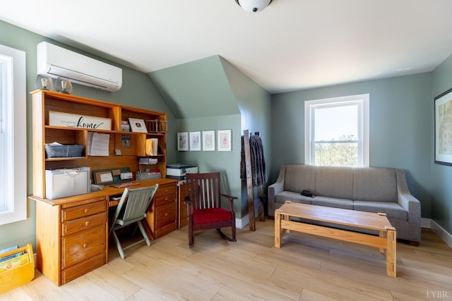 355 Camellia, Hurt, VA 24563 - office area featuring an AC wall unit and light wood-type flooring