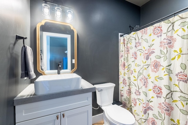 355 Camellia, Hurt, VA 24563 - bathroom with vanity, toilet, and a shower with curtain