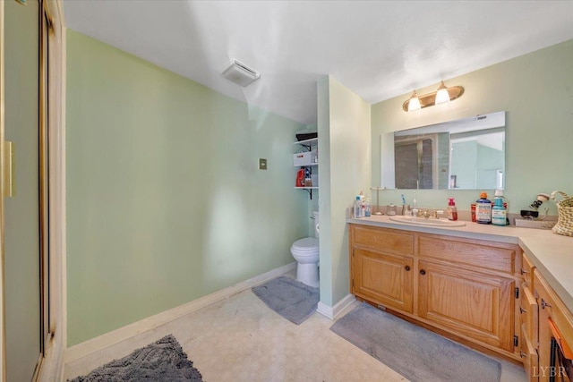 1014 Tall Tree Rd, Wirtz, VA 24184 - full bath featuring vanity, tile patterned floors, toilet, a shower with shower door, and baseboards
