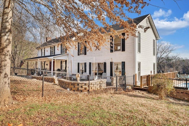1014 Tall Tree Rd, Wirtz, VA 24184 - back of house with a chimney