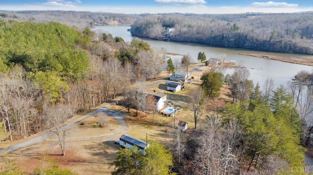 1014 Tall Tree Rd, Wirtz, VA 24184 - aerial view of a forest and a nearby body of water