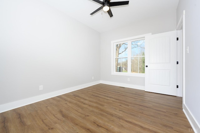 3936 Moorman Dr, Lynchburg, VA 24501 - spare room featuring ceiling fan, wood finished floors, and baseboards