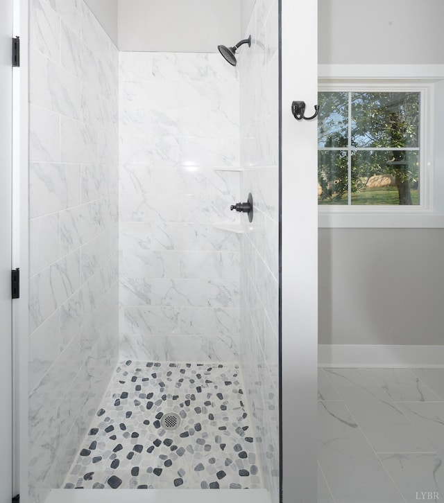 3936 Moorman Dr, Lynchburg, VA 24501 - bathroom featuring a shower stall and baseboards
