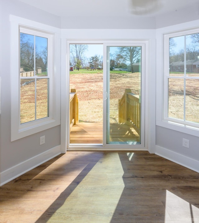 3936 Moorman Dr, Lynchburg, VA 24501 - doorway with baseboards and wood finished floors