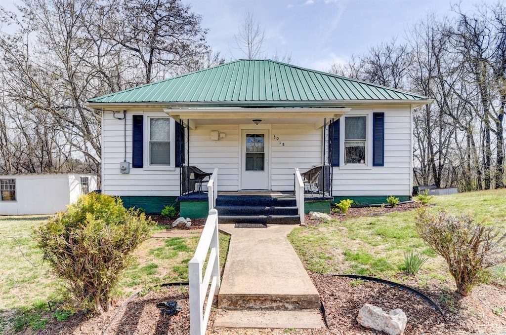 3018 Hillview St, Lynchburg, VA 24501 - bungalow-style home with metal roof and a porch