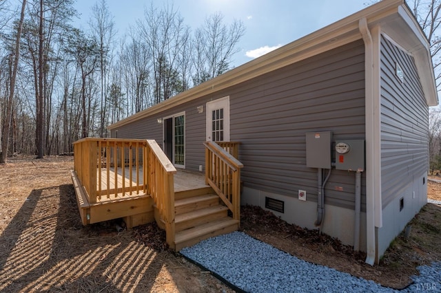 1381 Moccasin Path Trl, Huddleston, VA 24104 - back of house with crawl space and a deck