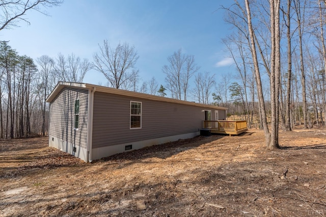 1381 Moccasin Path Trl, Huddleston, VA 24104 - view of property exterior featuring a deck and crawl space