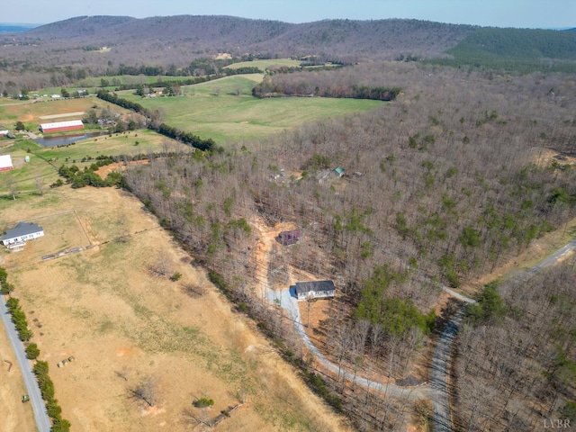 1381 Moccasin Path Trl, Huddleston, VA 24104 - aerial view featuring a mountain view and a rural view