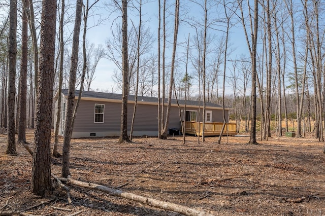 1381 Moccasin Path Trl, Huddleston, VA 24104 - manufactured / mobile home featuring a deck and crawl space