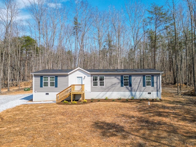 1381 Moccasin Path Trl, Huddleston, VA 24104 - manufactured / mobile home with a view of trees and crawl space
