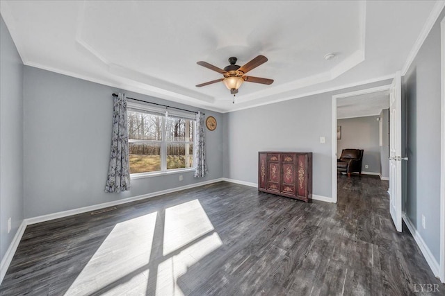 1309 Gate Ln, Moneta, VA 24121 - spare room featuring baseboards, wood finished floors, and a raised ceiling