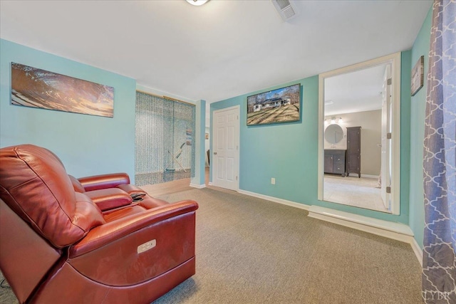 1309 Gate Ln, Moneta, VA 24121 - living area with baseboards, carpet flooring, and visible vents