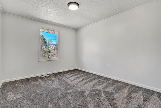 1330 Springfield Dr, Vinton, VA 24179 - carpeted empty room featuring a textured ceiling, crown molding, and baseboards