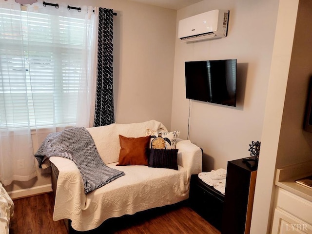 1245 Graves Harbor Dr Unit 2103, Huddleston, VA 24104 - interior space with a wall mounted air conditioner and dark wood finished floors