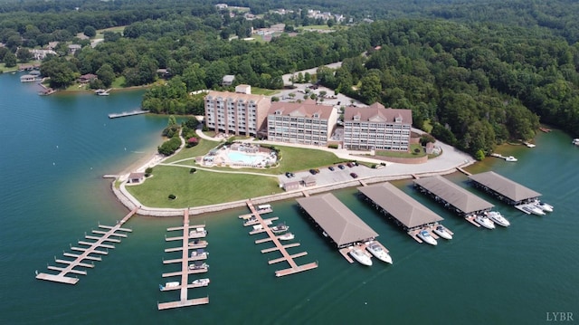 1245 Graves Harbor Dr Unit 2103, Huddleston, VA 24104 - birds eye view of property with a water view and a forest view
