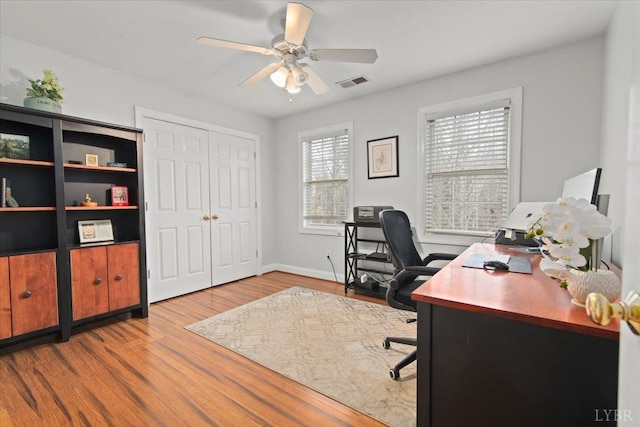 352 Wild Turkey Rd, Lynchburg, VA 24502 - office area with wood finished floors and a ceiling fan