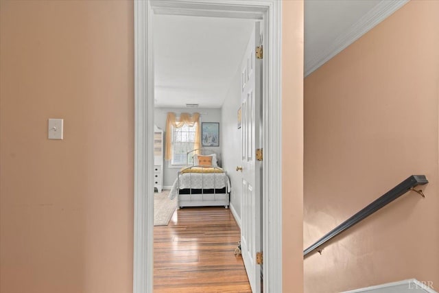 352 Wild Turkey Rd, Lynchburg, VA 24502 - hall featuring wood finished floors and crown molding