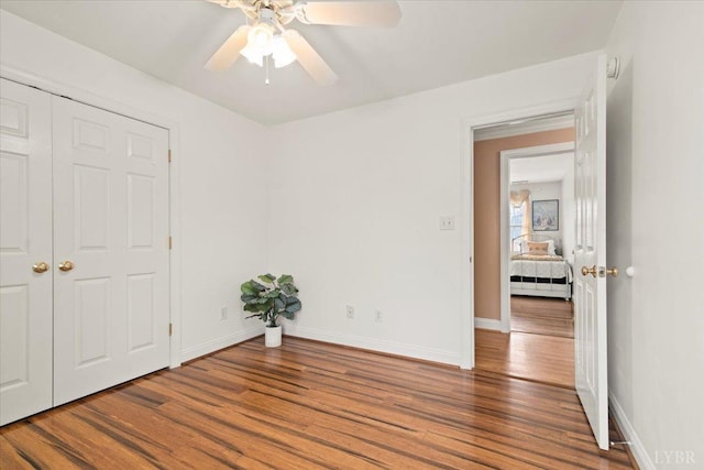 352 Wild Turkey Rd, Lynchburg, VA 24502 - unfurnished bedroom featuring wood finished floors and ceiling fan