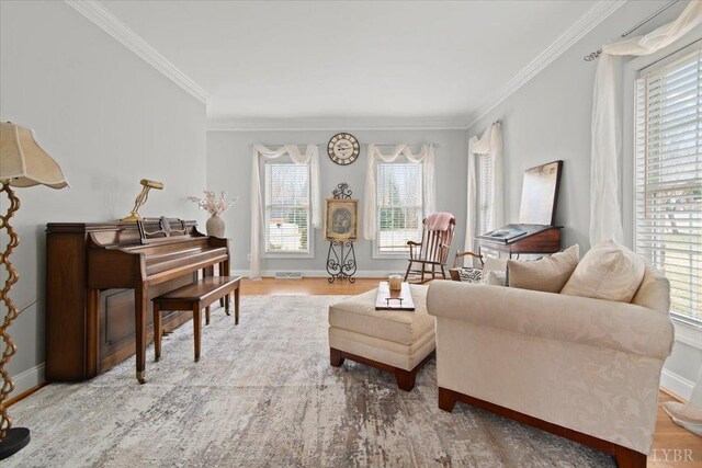 352 Wild Turkey Rd, Lynchburg, VA 24502 - living area featuring ornamental molding and wood finished floors