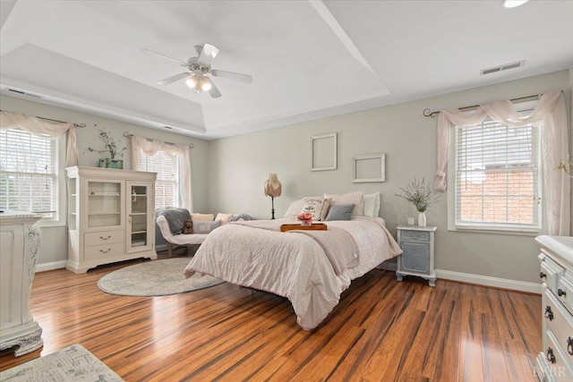 352 Wild Turkey Rd, Lynchburg, VA 24502 - bedroom with a tray ceiling, wood finished floors, and ceiling fan