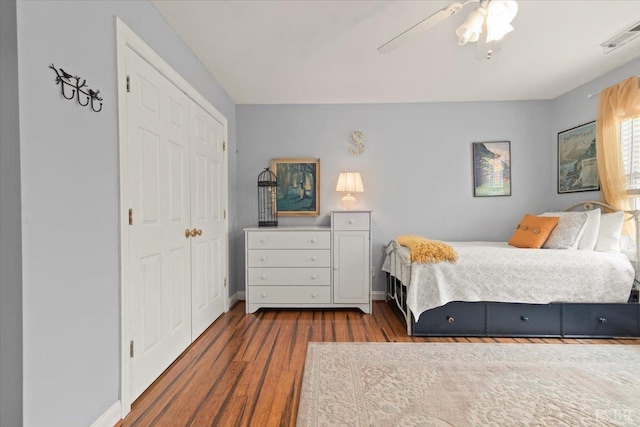 352 Wild Turkey Rd, Lynchburg, VA 24502 - bedroom with wood finished floors, a closet, and a ceiling fan