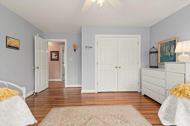 352 Wild Turkey Rd, Lynchburg, VA 24502 - bedroom featuring wood finished floors, a closet, and ceiling fan
