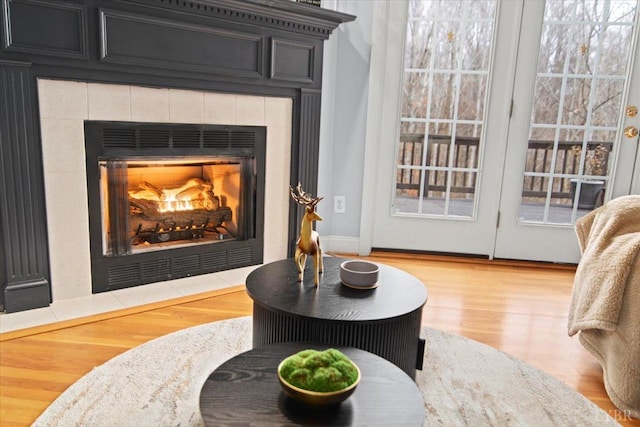 352 Wild Turkey Rd, Lynchburg, VA 24502 - detailed view of wood finished floors and a tiled fireplace
