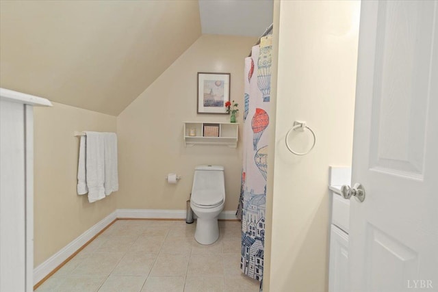 352 Wild Turkey Rd, Lynchburg, VA 24502 - full bath featuring vaulted ceiling, tile patterned flooring, and curtained shower