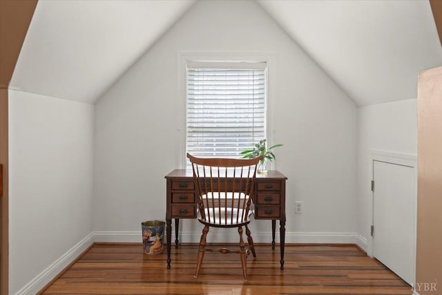 352 Wild Turkey Rd, Lynchburg, VA 24502 - office area featuring wood finished floors and lofted ceiling