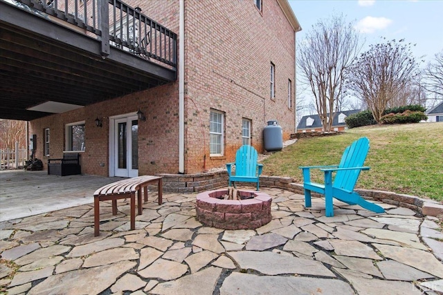 352 Wild Turkey Rd, Lynchburg, VA 24502 - view of patio with a fire pit