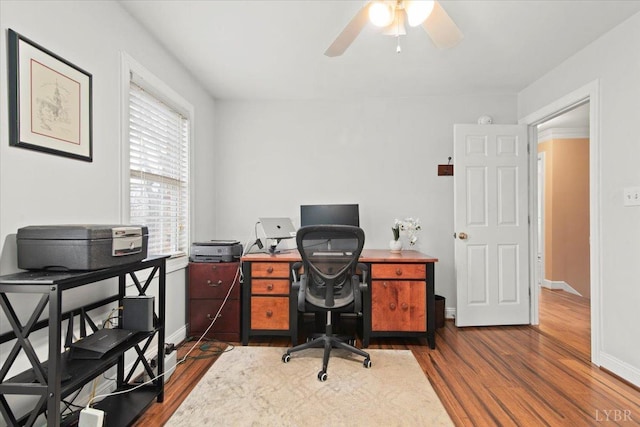 352 Wild Turkey Rd, Lynchburg, VA 24502 - office space with ceiling fan and dark wood finished floors