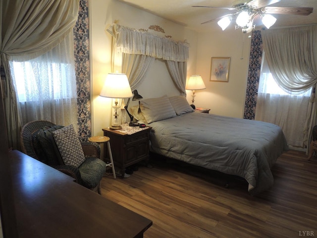 723 Custer Dr, Lynchburg, VA 24502 - bedroom with a ceiling fan and wood finished floors